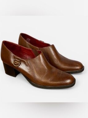 Naturalizer Brown Leather Slip On Western Classic Boot Shoes Sz 9